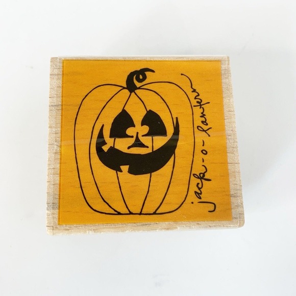Halloween Rubber Stamp Lot Mummy Happy Haunting Witch Shoes Jack Set of 6 - Picture 6 of 8